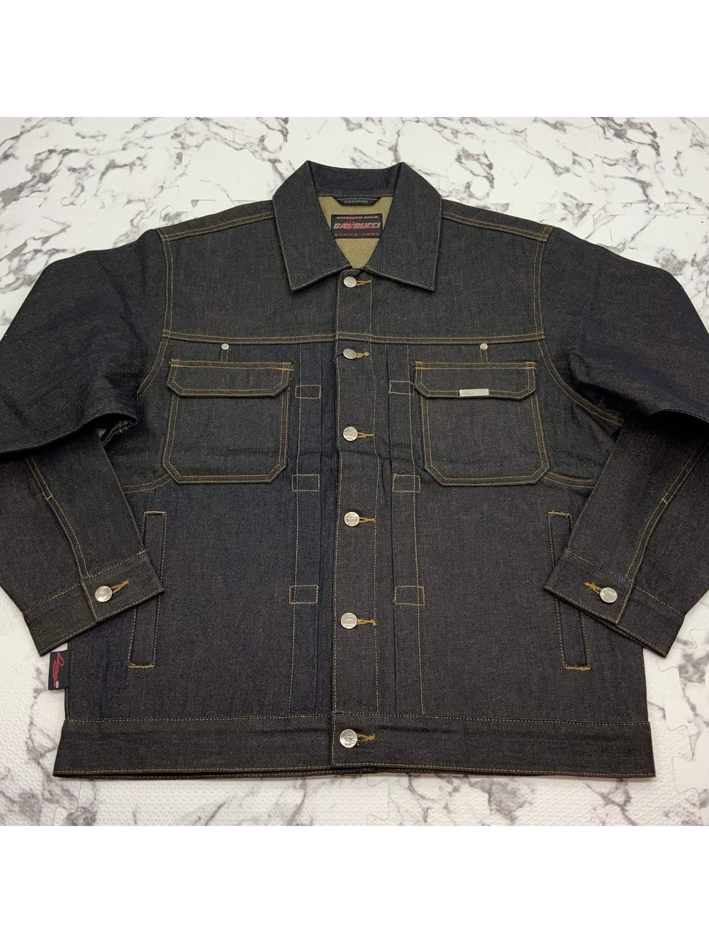 Men's Davoucci Black | Wheat Casual Denim Jacket NWT